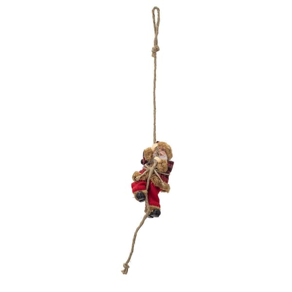 Klatrende julemandsornament - Polyester & PVC - til juletræ A