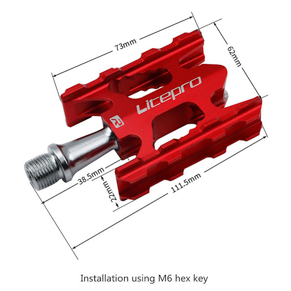 Vikbar Cykelpedal Förseglat Lager Aluminiumlegering Halkskydd Mtb Landsvägscykel Bmx Allmän Cykelpedal