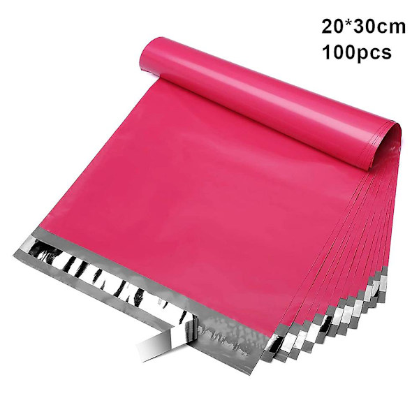 100/200 st Kuvert Postpåsar Fraktpåsar Med Självhäftande Rem Mailers Väskor Rose Red 100pcs Size - 8*12inch