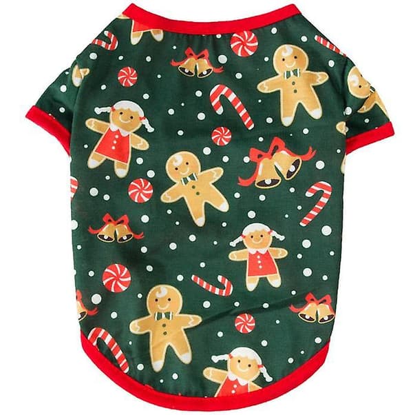 [LCS] Hund Kat Juleprintet Pull-over Kæledyrstøj Kompatibel med Hvalp GINGER MEN S
