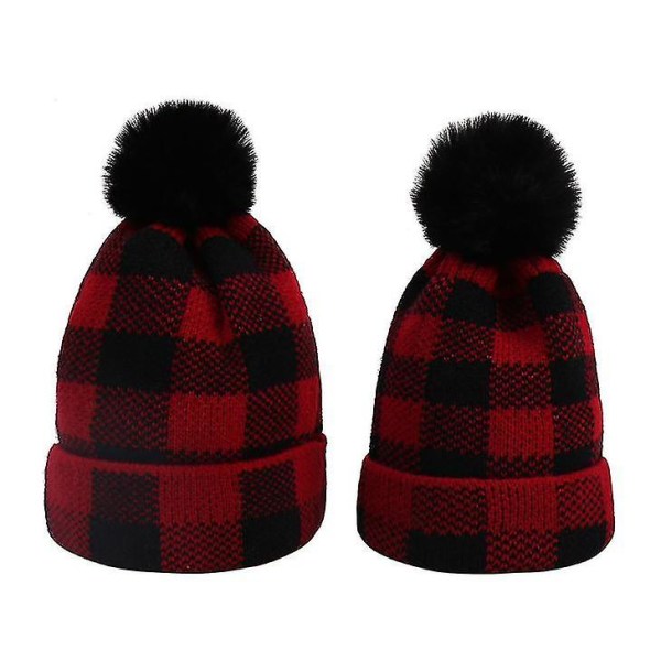 Förälder-barn Vintermössor Varmare Mjuk Mamma Baby Stickad Hatt Set baby