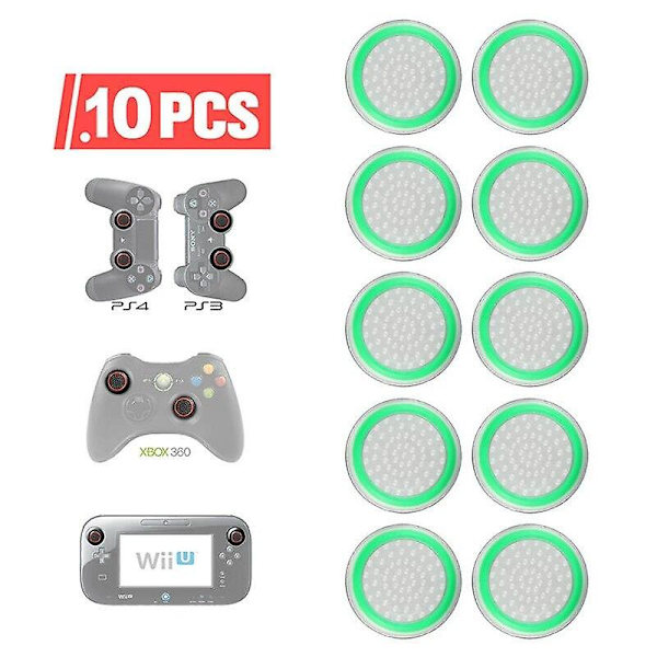 10/4 st Kompatibel med ps5 ps4 självlysande rocker cap silikon cap Kompatibel med x-box s one 360 svamphuvud knapp cap skydd mjukt gummi cap As show8