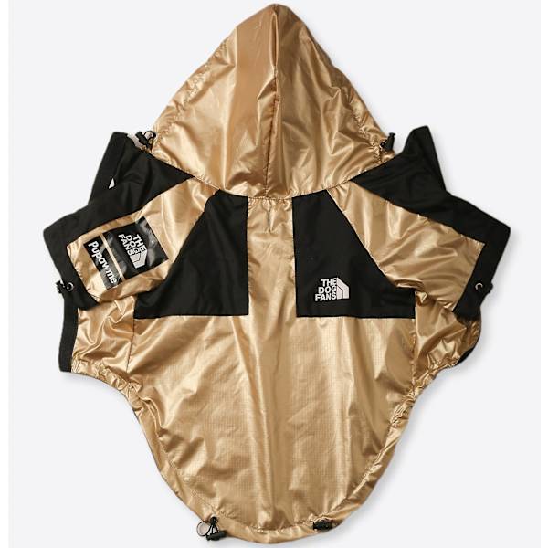 Regnjakke til hund, vindtett hundejakke, moteklær Gold Xl