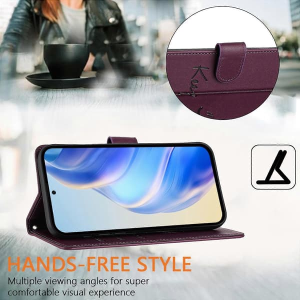 [LCS]Läderfodral kompatibelt med Motorola Moto E14 Violet