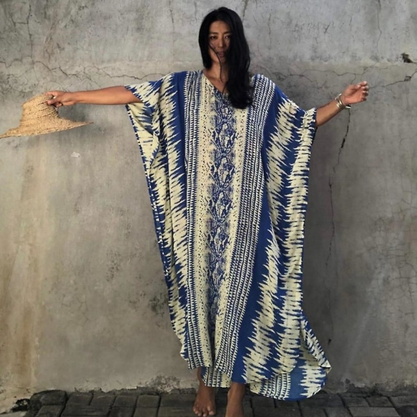 Ormmönstrad Kaftan för Kvinnor Strandkläder Solskydd Bikiniöverdrag
