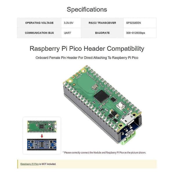 2-kanals Rs232-modul för Pico Sp3232een Transceiver Uart till Rs232