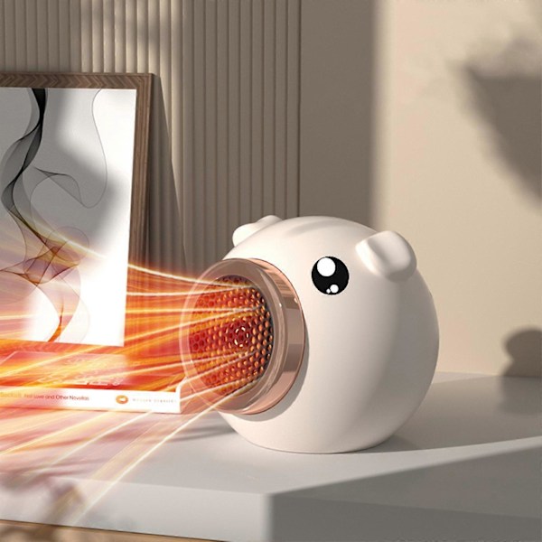 Ventilatorvarmer Udsalg - Bærbar Ventilatorvarmer med 2-Hastigheds Intelligent Temperaturkontrol - Bordventilatorvarmer White