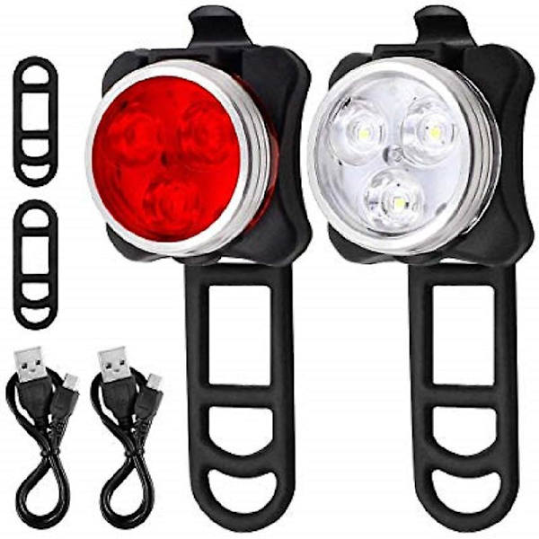 4 Tilan Polkupyörän Valo Sisäänrakennettu Akku Ladattava USB LED Pyörän Valo Red