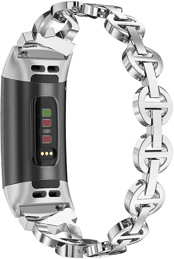 [LCS]Kompatibel med Fitbit Charge 4-rem/Charge 3-rem Kompatibel med kvinder Silver