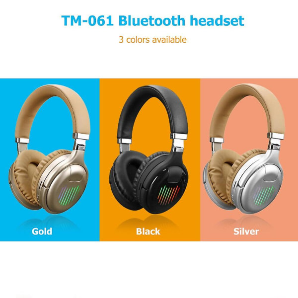 Aidot langattomat kuulokkeet 3D-stereo Bluetooth-kuulokemikrofoni Kokoontaitettavat peli-kuulokkeet mikrofonilla FM TF-kortti Melunvaimennuskuulokkeet Silver