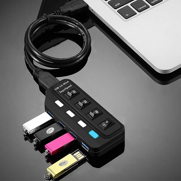 USB Hub 3.0 med 4 portar Supersnabb Datahubb
