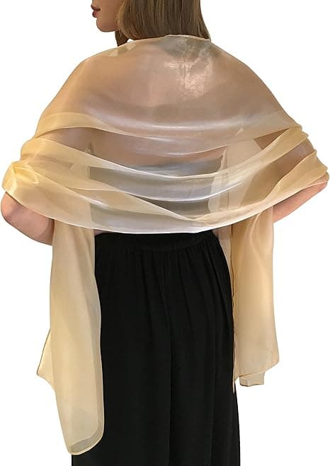 [LCS] Elegant silke- og kasjmirregnbueskjerf/sjal. Kompatibel med bryllupsbrud