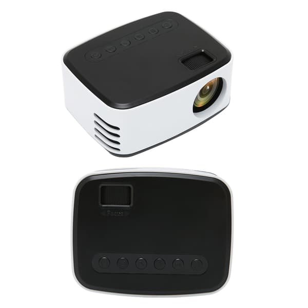 Bärbar HD 1080P miniprojektor för utomhus hemmabiosystem - svartvit