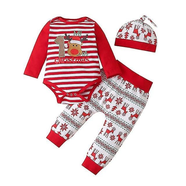 Min Första Jul Nyfödd Pojke Julklänning Jultomte Juldräkt Typ Color-B 6M