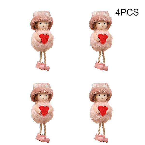 Håndlavede Julefe Engel Dukker Letvægts Hængepynt Valentinsdagsgave 4 stk Style 2 4PCS