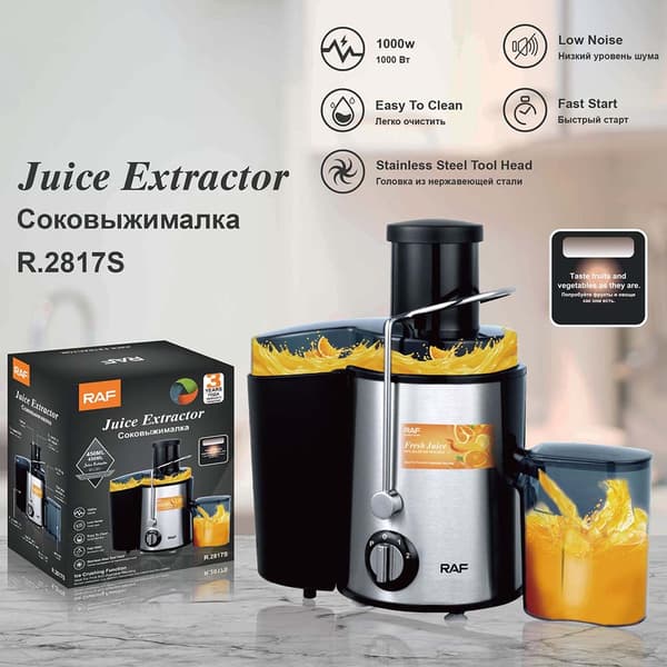 Juicemaskin med stor diameter, bubbelsäker, praktisk fruktpress, kompatibel med köksutrustning White