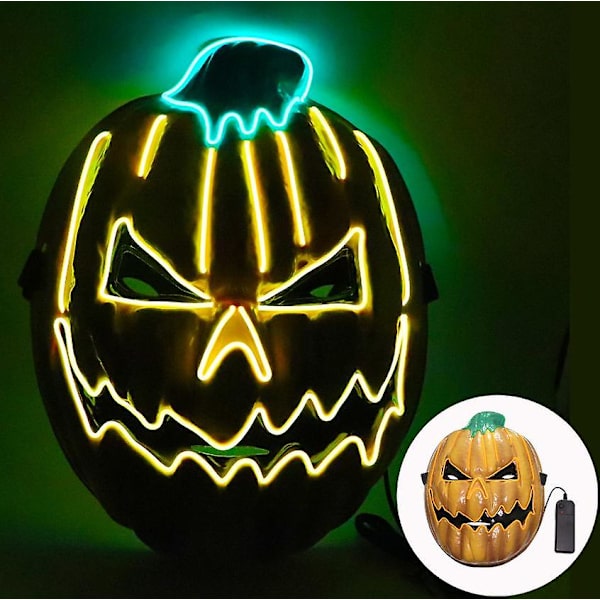 Halloween Mask Lyser Upp, Hacker Purge Mask, Läskig Led Mask