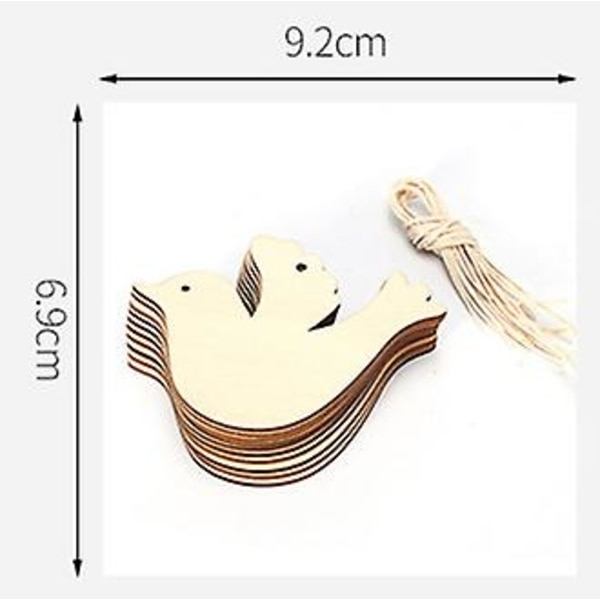 50 st Trähantverk att Måla Julgranshängen Obehandlade Träutskärningar Jul (ängelutskärningar) 100PCS