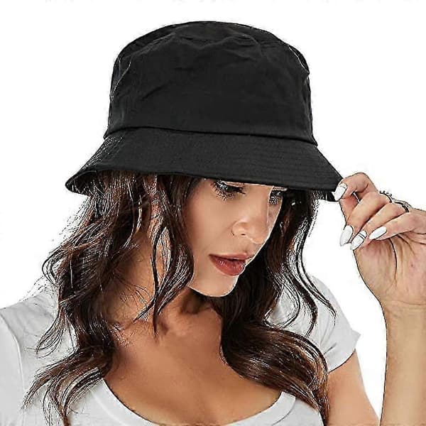 Neutral bomuldsfiskerhat foldbar solhat til mænd kvinder sort hvid khaki marineblå black
