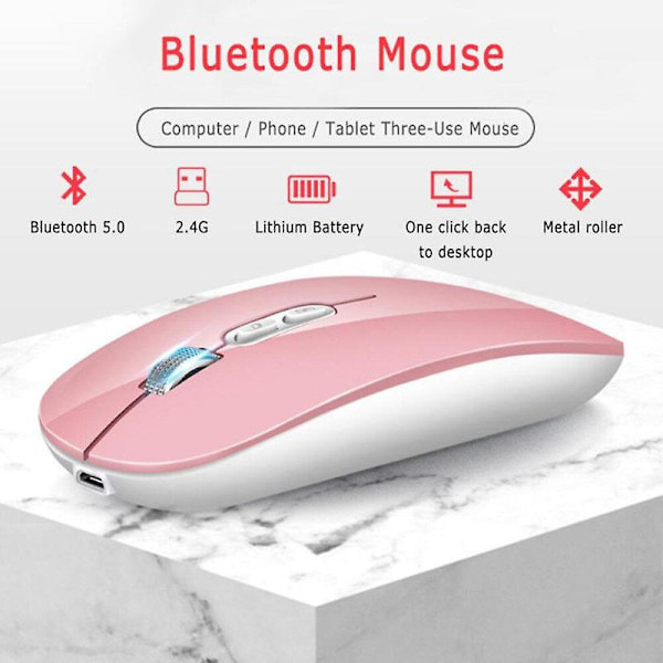Trådløs Mus Bluetooth Mus USB Computermus Trådløs Genopladelig Mause Bluetooth 5.0