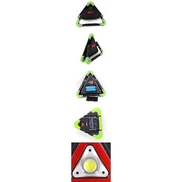 LED COB USB Solar Arbejdslampe Advarselslampe 5 Tilstande Udendørs Camping Nødlanterne
