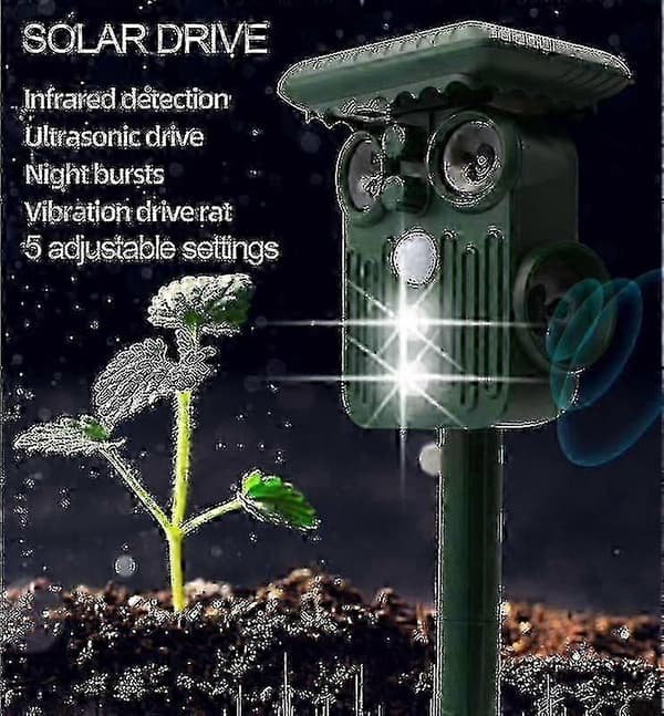 [LCS] Ultralyd Solar Hjorteavviser - 5 Justerbare Skadedyrkontrollmoduser