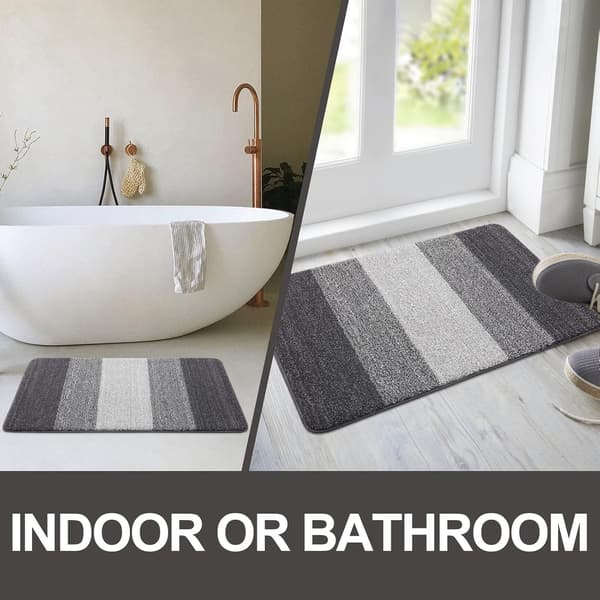 [LCS] Dørmåtter Indendørs, Maskinvaskbare Bløde Dørmåtter, Smudsfangende Dørmåtte, Superabsorberende Entrémåtte (50 X 80 cm, Grå) Grey