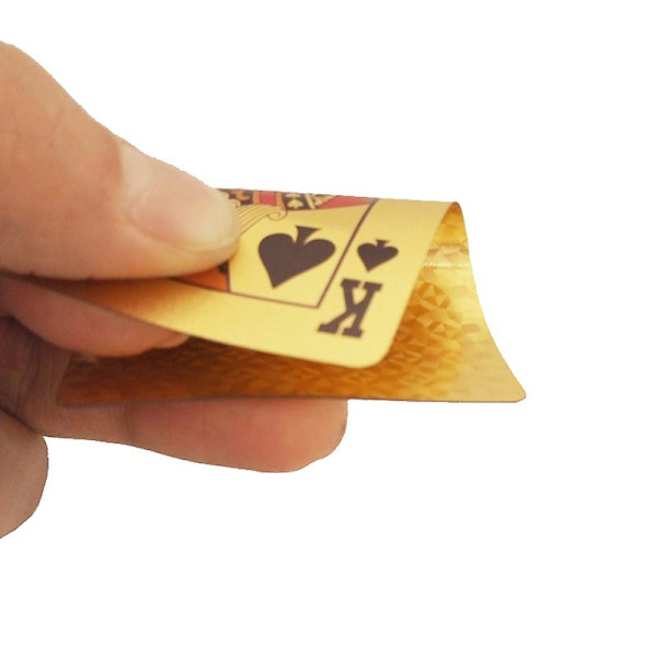 Cool Svarta Folie Pokerkort, Vattentät Kortlek gold