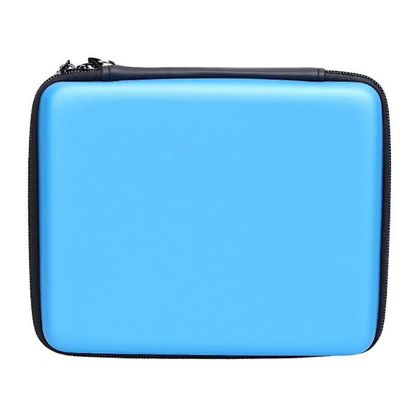 Bärbar väska hård eva förvaring dragkedja skydd spelkort hörlurskablar skyddande hållare för nintendo 2ds Blue