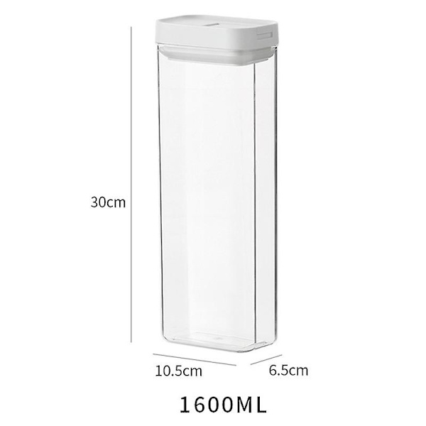 Plast Lufttät Matbehållare Förvaringsburk med Lock Spannmål Kryddburk Förseglad Mjöl 1600ml