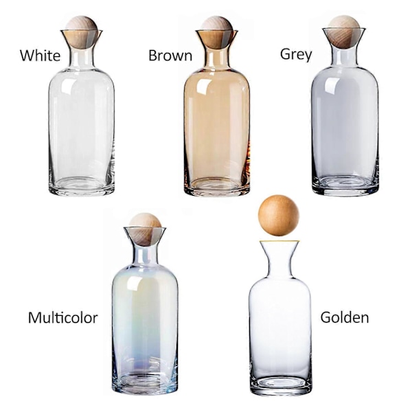 [LCS]Sengevandskaraffel med 4 lette tumblere Elegant glaskande og matchende drikkeglas Multicolor