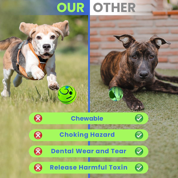 Giggle Ball for Hunder, Interaktivt Hundeleketøy, Hundeball med Morsomme Lyder, Hundeleke mot Kjedsomhet og Angst for Små, Mellomstore og Store Hunder