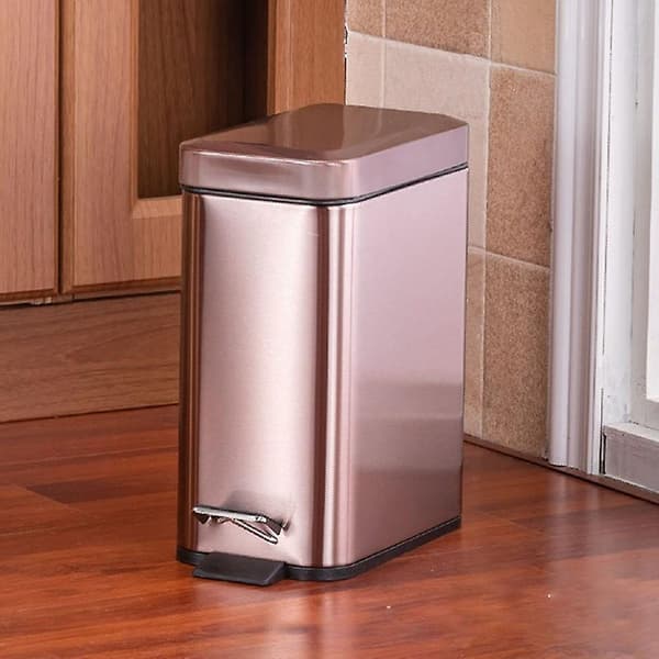[LCS] Pedal Bin Husholdningssøppelbøtte Stille Søppelbøtte i Rustfritt Stål til Kjøkken med Innerbøtte Rose Gold