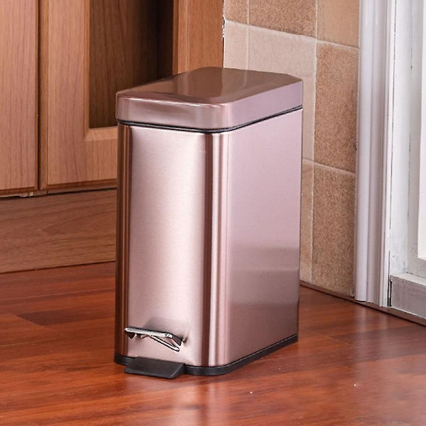 Pedalhink Hushållssoptunna Tyst Rostfritt Stål Köksavfallshink Med Innerhink Rose Gold