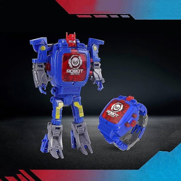 [LCS] Kreativ Robot Transformers Børneur, Stort Digitalt Ur til Drenge 2-14 År, Blå