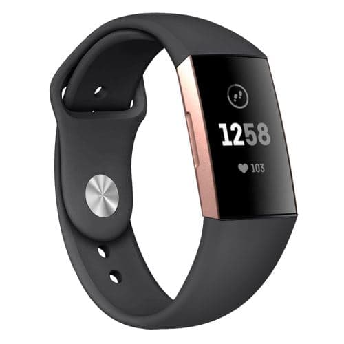 [LCS] Enkel erstatningssilikon sportsrem kompatibel med Fitbit Charge 3 -