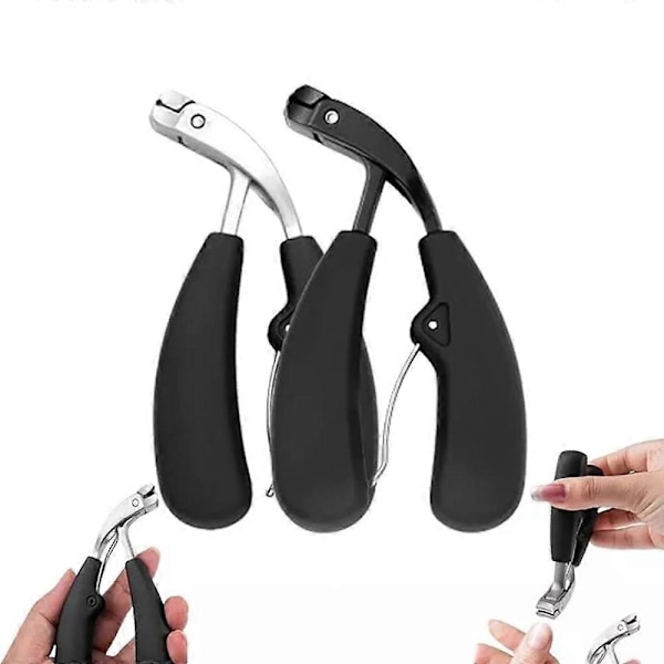 Sherum Clipmaster Pro, Ergonomisk Vinklad Tånagelklippare för Seniorer All black elbow