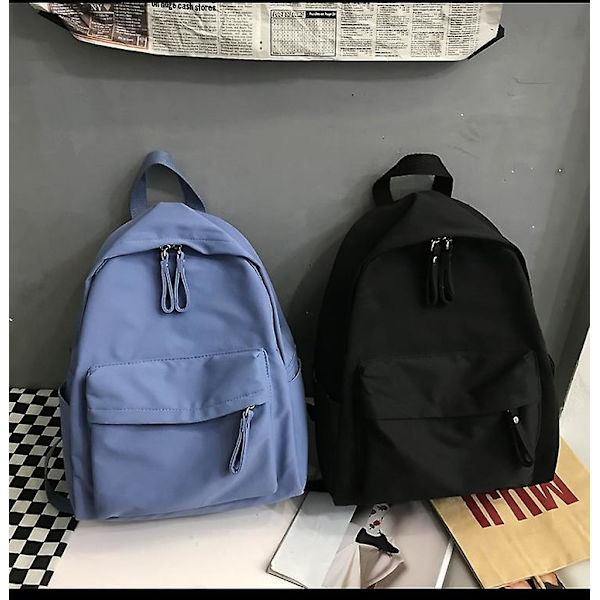 Ny skolväska ryggsäck canvas dam ryggsäck stöldskydd axelväska för tonårsflickor skolryggsäck Blue