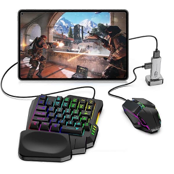 5-i-1 mobilcontroller gamingtastatur musekonverter BT 5.3 til PUBG gamingtastatur og musesæt