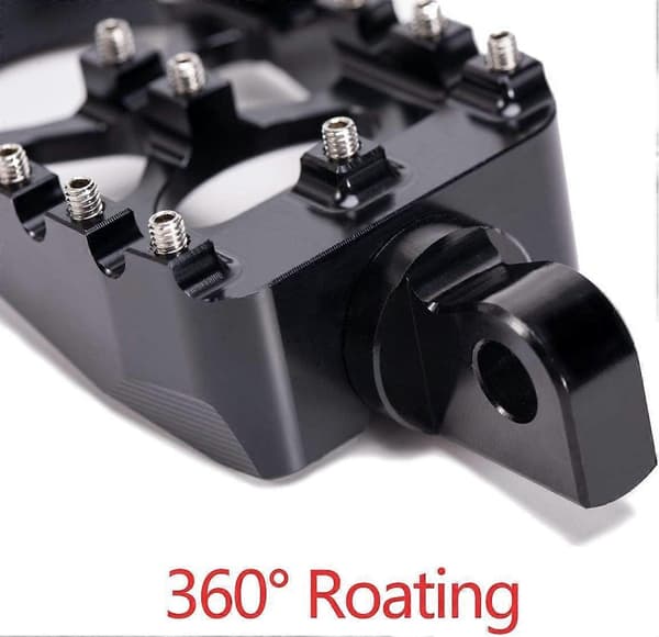 [LCS]Brede fodpinde 360 roterende MX Chopper Bobber stil til Harley Dyna Sportster Fatboy Iron 883, sort