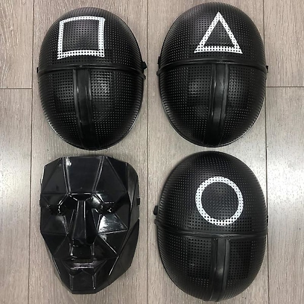 Squid Game Sort Maske Cosplay Runde Seks Firkant Cirkel Trekant Plastik Hjelm Masker circle