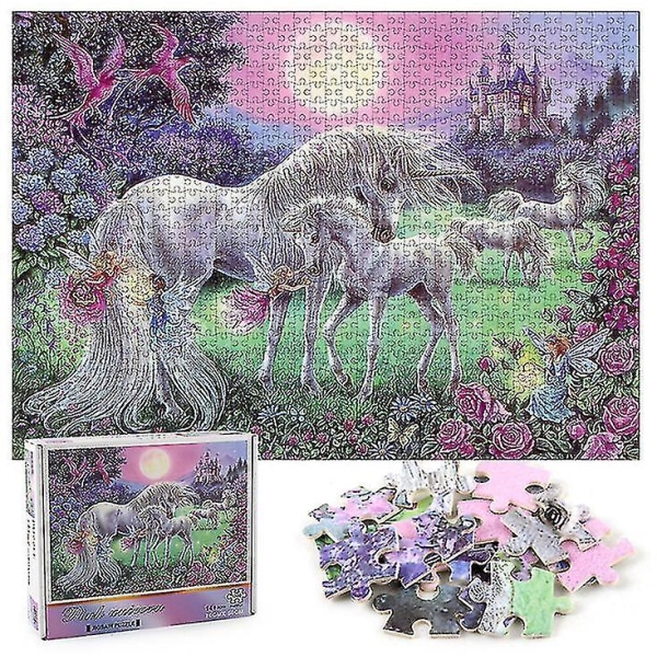 Unicorn Pegasus Jigsaw Puzzle, 1000 st Pedagogiskt dekompressionspussel, väggdekoration