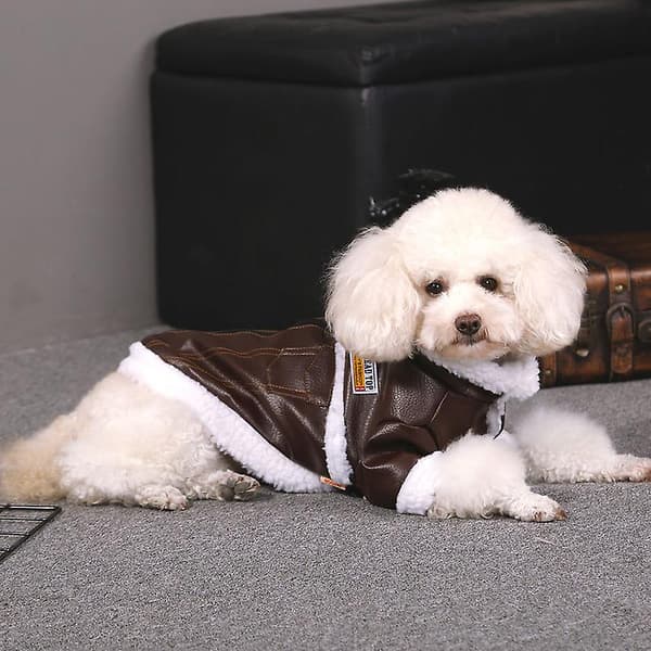 [LCS] Hundkläder Vinter Varm Hundjacka Kappa Coffee M