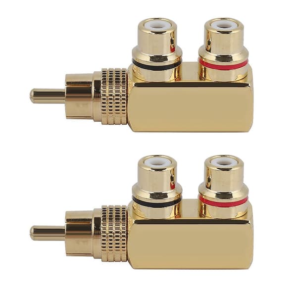 2 STK AV Splitter Stik RCA Han til 2 Hun o Video Adapter Stik