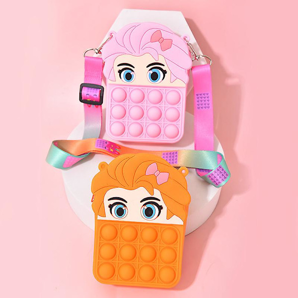 Push Pop Bubble Fidget Sensorisk Leksak Messenger Väska Stil Stresslindring För Hemma Skola Och Kontor För Orange