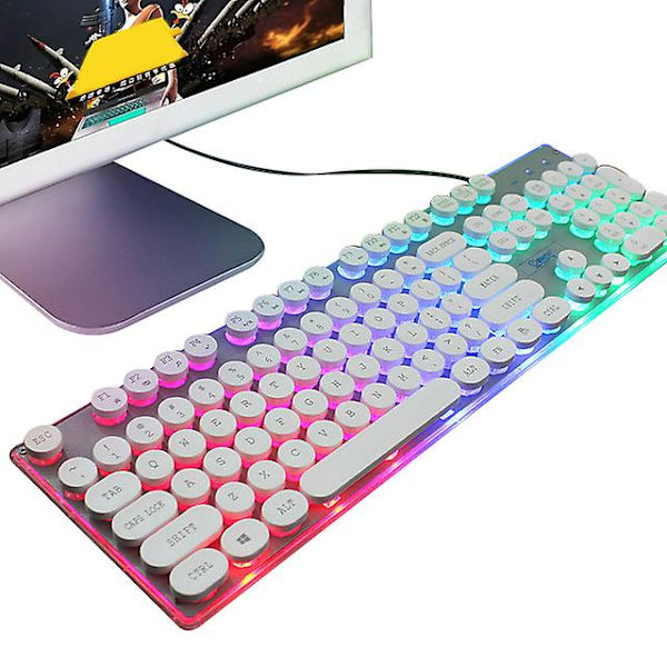 Tangentbord, gaming LED-bakgrundsbelyst tangentbord white