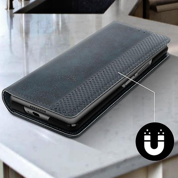 Fodral för Samsung Galaxy Z Fold 2 Plånbok och Ställfunktion - Mörkblå (Mörkblå)
