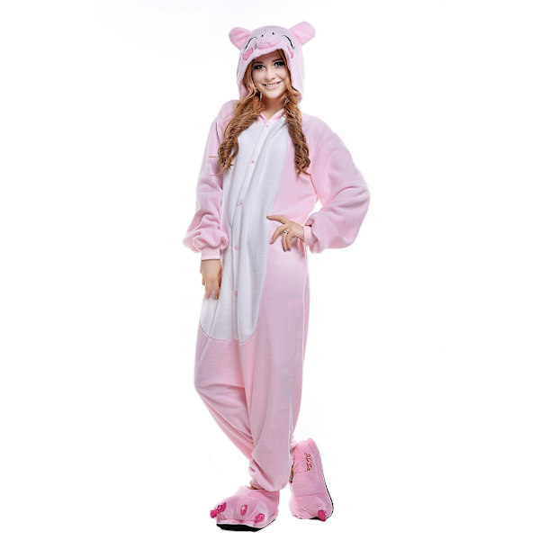 Reedca Totoro Aikuisten Onesie Halloween Cosplay Asut Anime Pyjamat Yhteensopiva Naisten Ja Tyttöjen Kanssa, napitus Pig XL