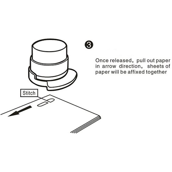 3 pakkausta Läpinäkyviä nitojia ilman niittejä Paper Grip 5 arkkia C