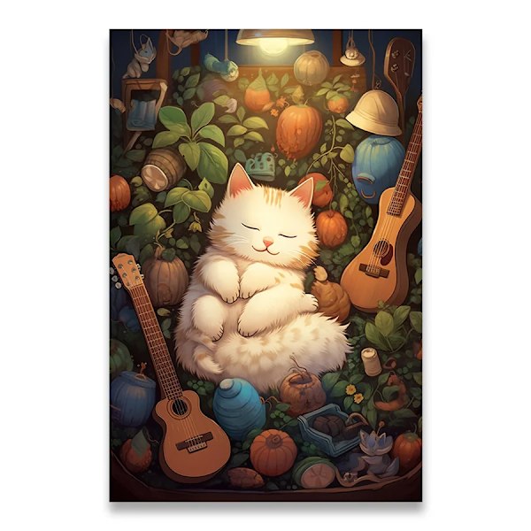 1 stk. lerretmaleri barneserier små dyr kattefamilie katt og jente lerretmaleri ornamenter for hjemmeinnredning 2 40x60cm No Framed 2